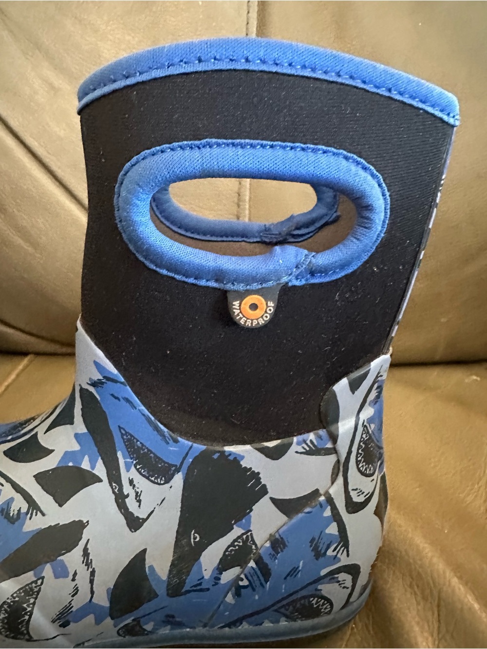 Bogs Kids Sharks Waterproof Rain Boots Toddler US 10 EU 26 Blue Neoprene unisex - Picture 5 of 9
